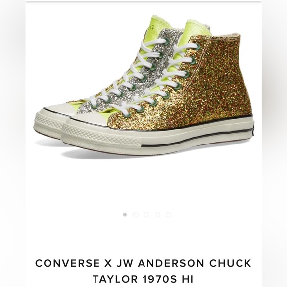 Converse X JW Anderson Chuck silver and gold glitter UNISEX MEN 7.5  WOMENS 9.5 - Picture 8 of 16